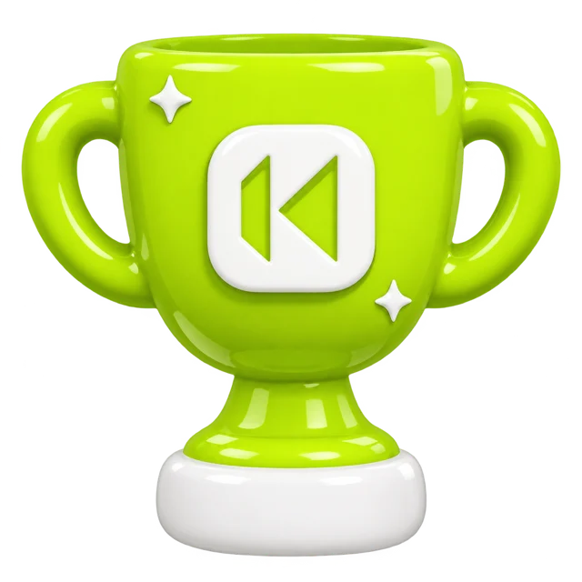A lime trophy carrying the KOL.fun mark